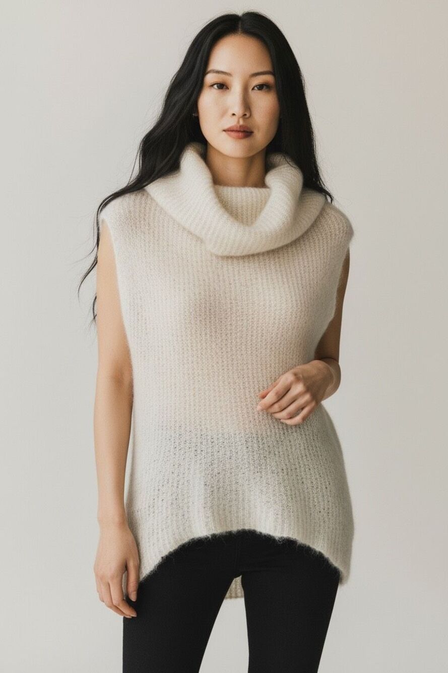 ✨Gimaguas Mohair Sleeveless Cowl Neck Ivory Sz Medium Sweater✨